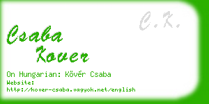 csaba kover business card